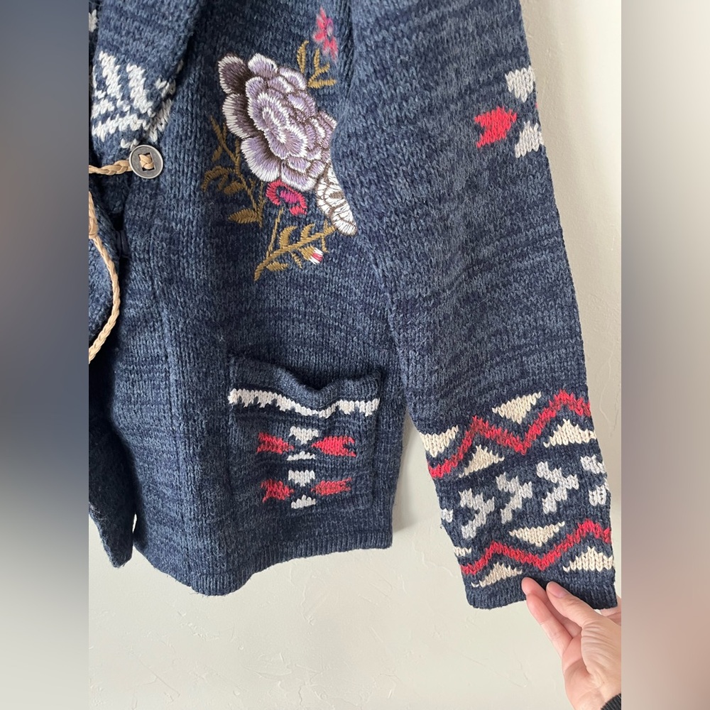 🌺SUNDANCE KATIA HERITAGE CARDIGAN IN INDIGO L - Picture 12 of 12
